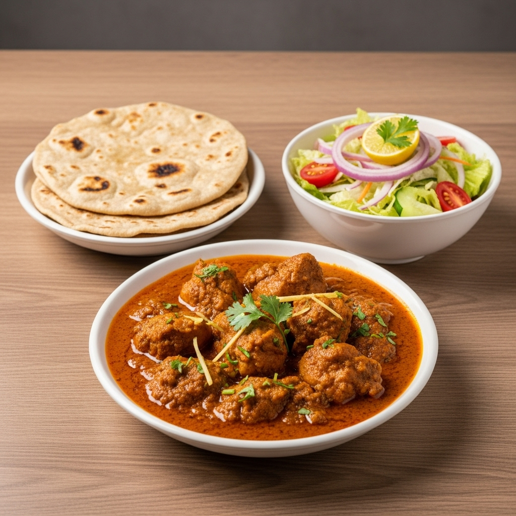Chicken Achar Gosht with 2 Chapati + Salad +Raita