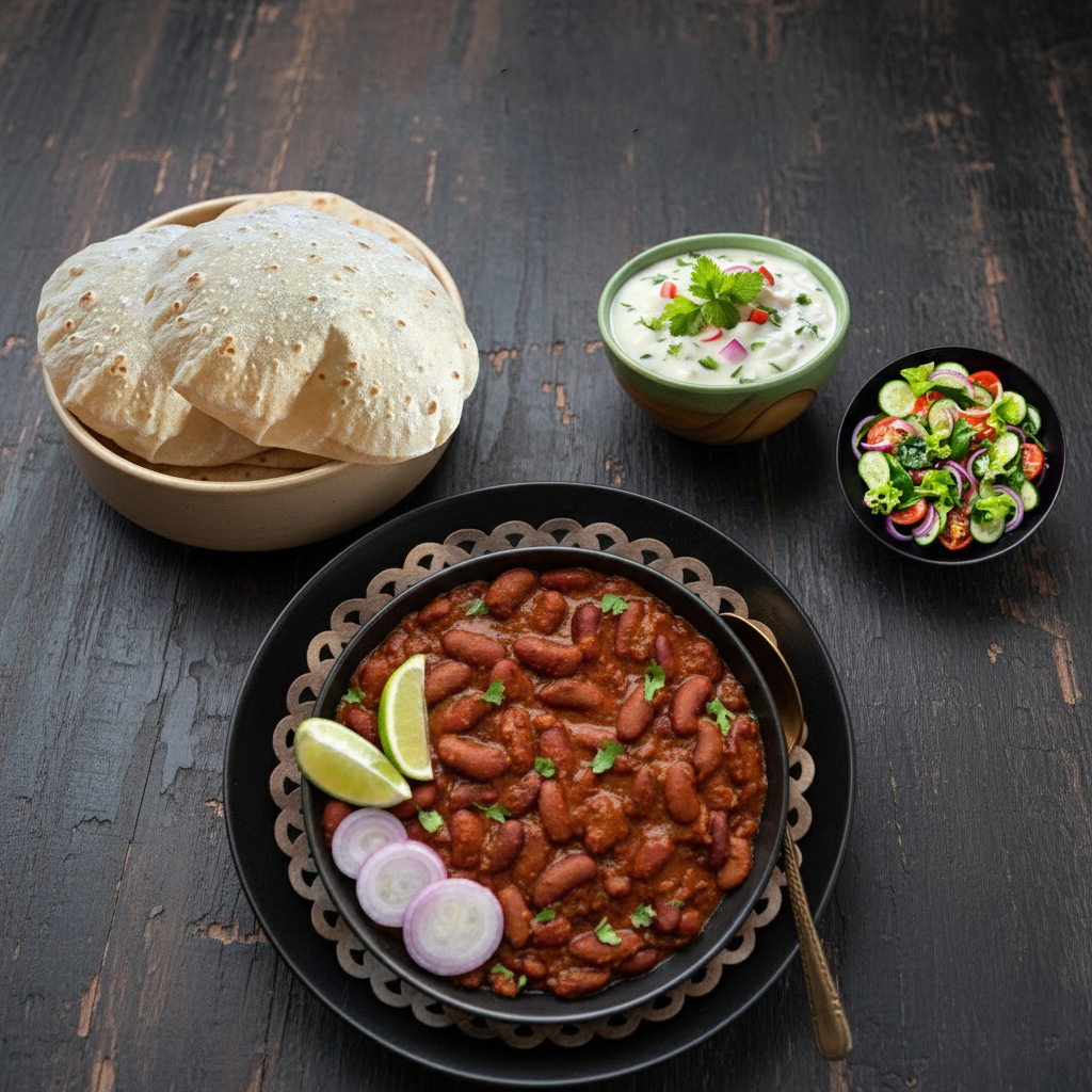 Daal Lobia with 2 Chapati + Salad + Raita