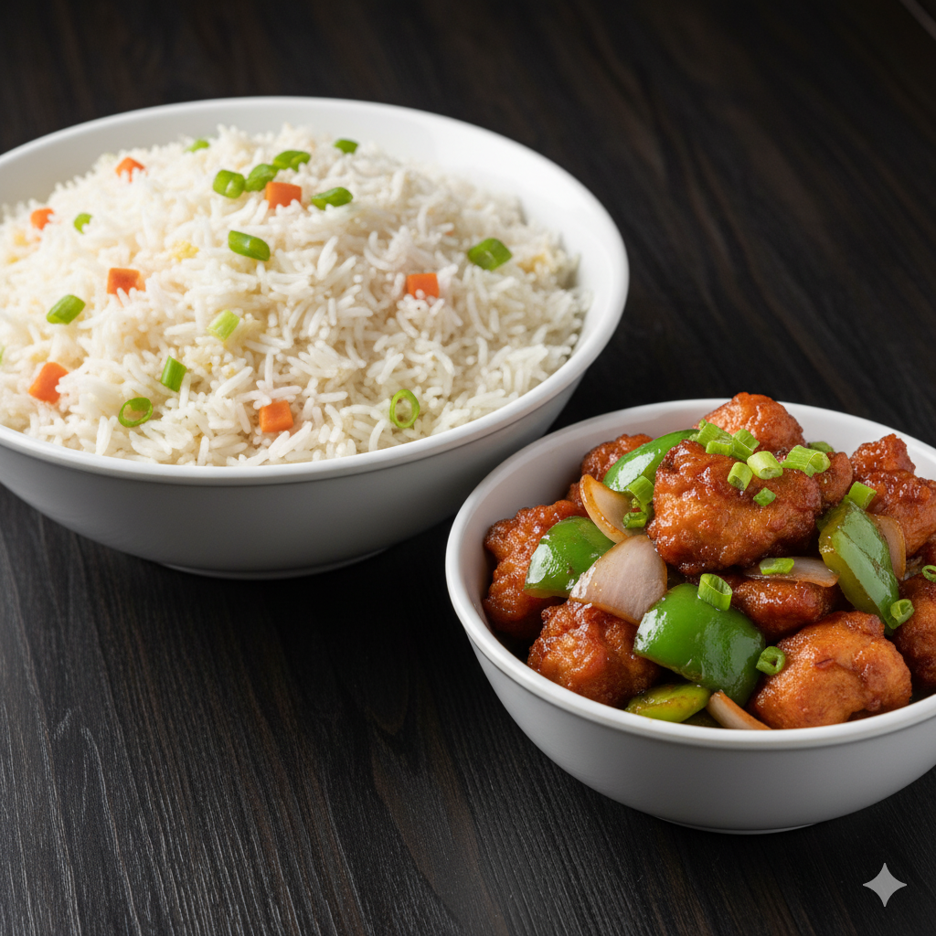 Fried Rice with Chicken Chili Dry