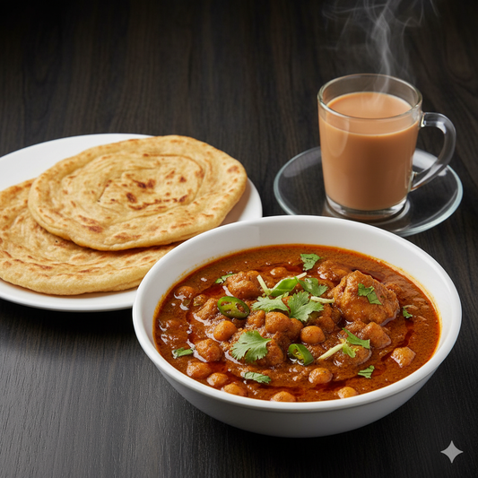 Murgh Channy + Paratha + Tea