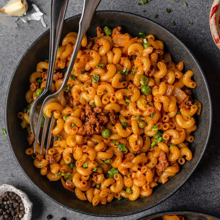 Spicy Beef Macaroni Bowl